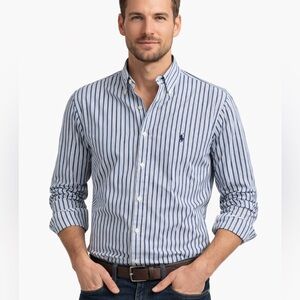 Ralph Lauren Navy Striped Button Down Shirt